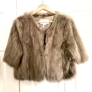 Rare BCBG Faux Fur Shrug | Color: Taupe | Size: Large
